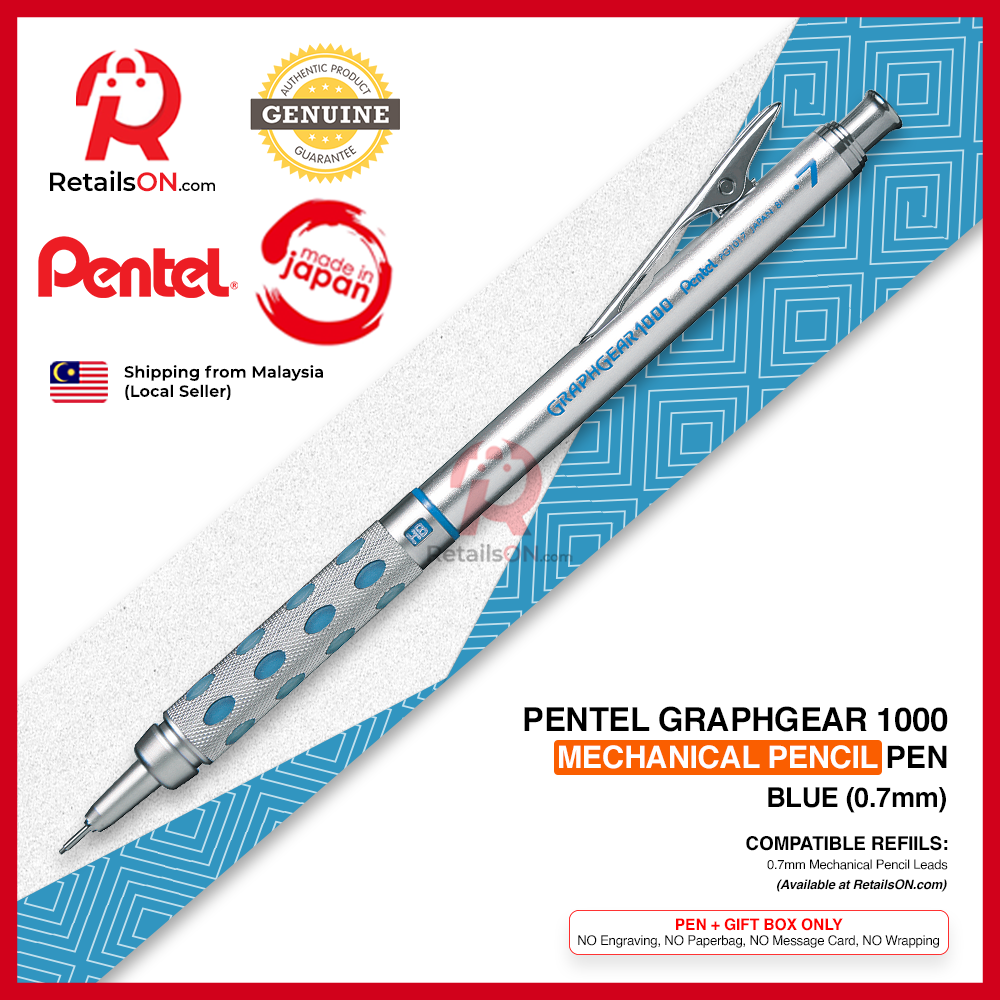Pentel Graphgear 1000 Mechanical Pencil - 0.7mm Blue / PG1010 Drafting  Pencil Graph Gear [RetailsON]