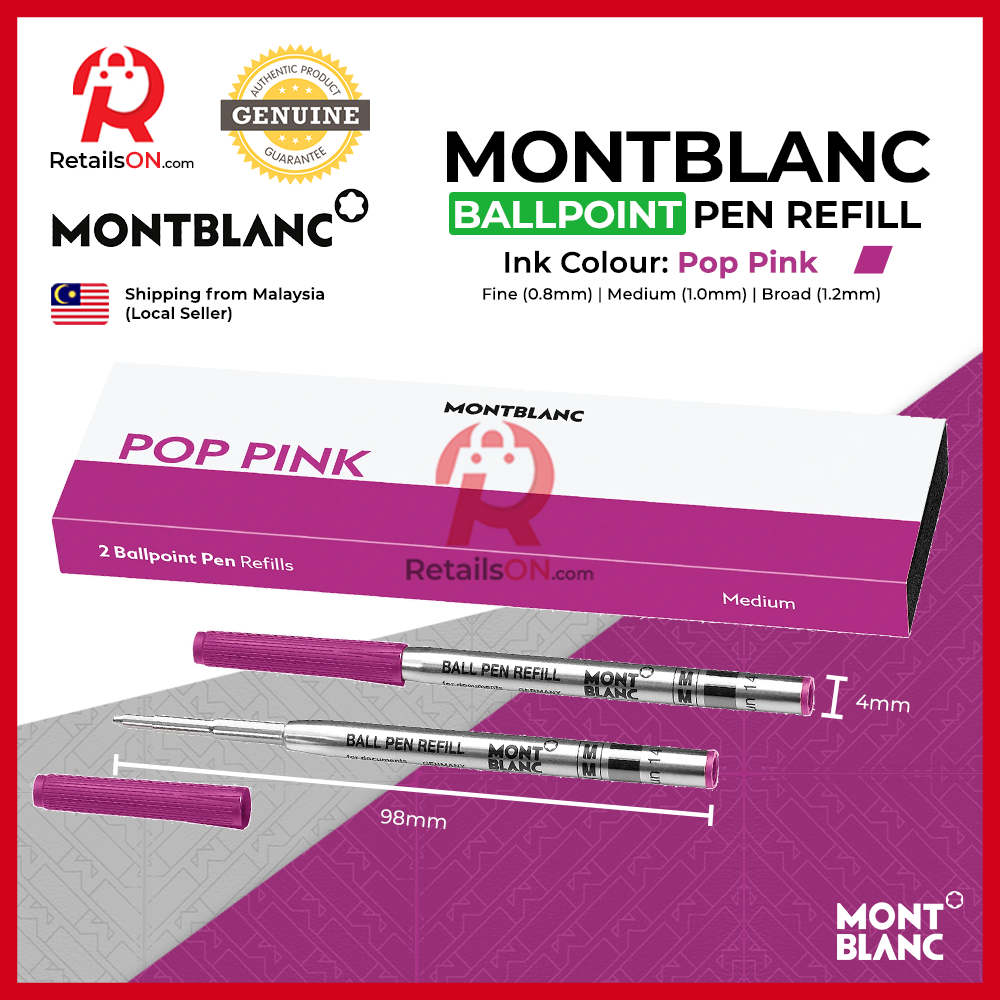 Montblanc Ballpoint Refill (2 Per Pack) - Pop Pink (ORIGINAL) / [RetailsON]