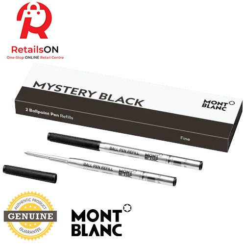 Montblanc Ballpoint Pen Refill (2 Per Pack) Mystery Black (ORIGINAL) / Ballpoint Pen Refill - RetailsON.com (Premium Retail Collections)