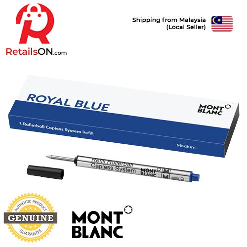 Montblanc Capless System Rollerball Refill - Royal Blue - Medium (M) (ORIGINAL) / [RetailsON] - RetailsON.com (Premium Retail Collections)