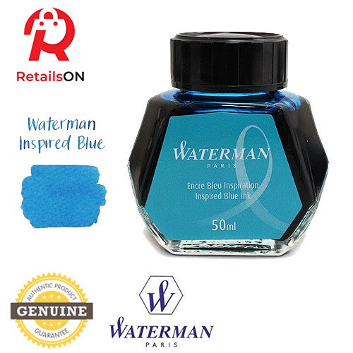 Waterman Ink Bottle 50ml Inspired Blue / Fountain Pen Ink Bottle 1pc (ORIGINAL) - RetailsON.com (Premium Retail Collections)