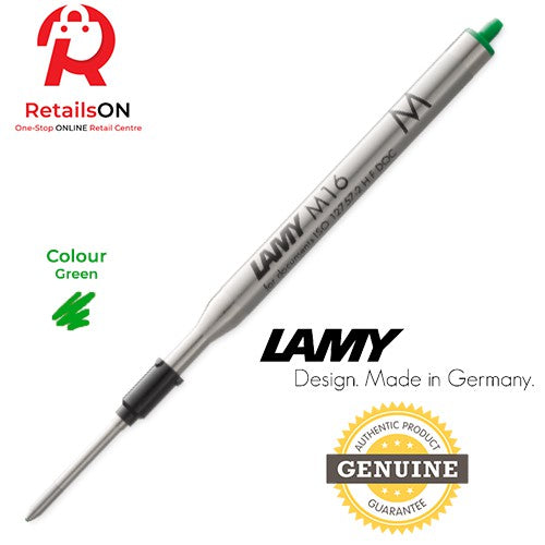 LAMY M16 Ballpoint Pen Refill - Green / Giant Ball Pen Refill 1pc Green (ORIGINAL) - RetailsON.com (Premium Retail Collections)