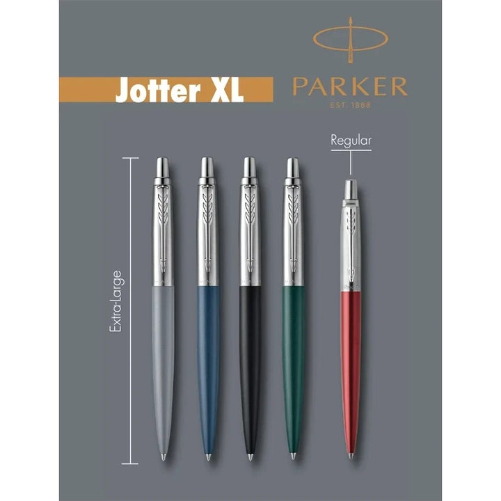 Parker Jotter XL Ballpoint Pen - Monochrome Brushed Steel (with Black - Medium (M) Refill) / {ORIGINAL} / [RetailsON] - RetailsON.com (Premium Retail Collections)