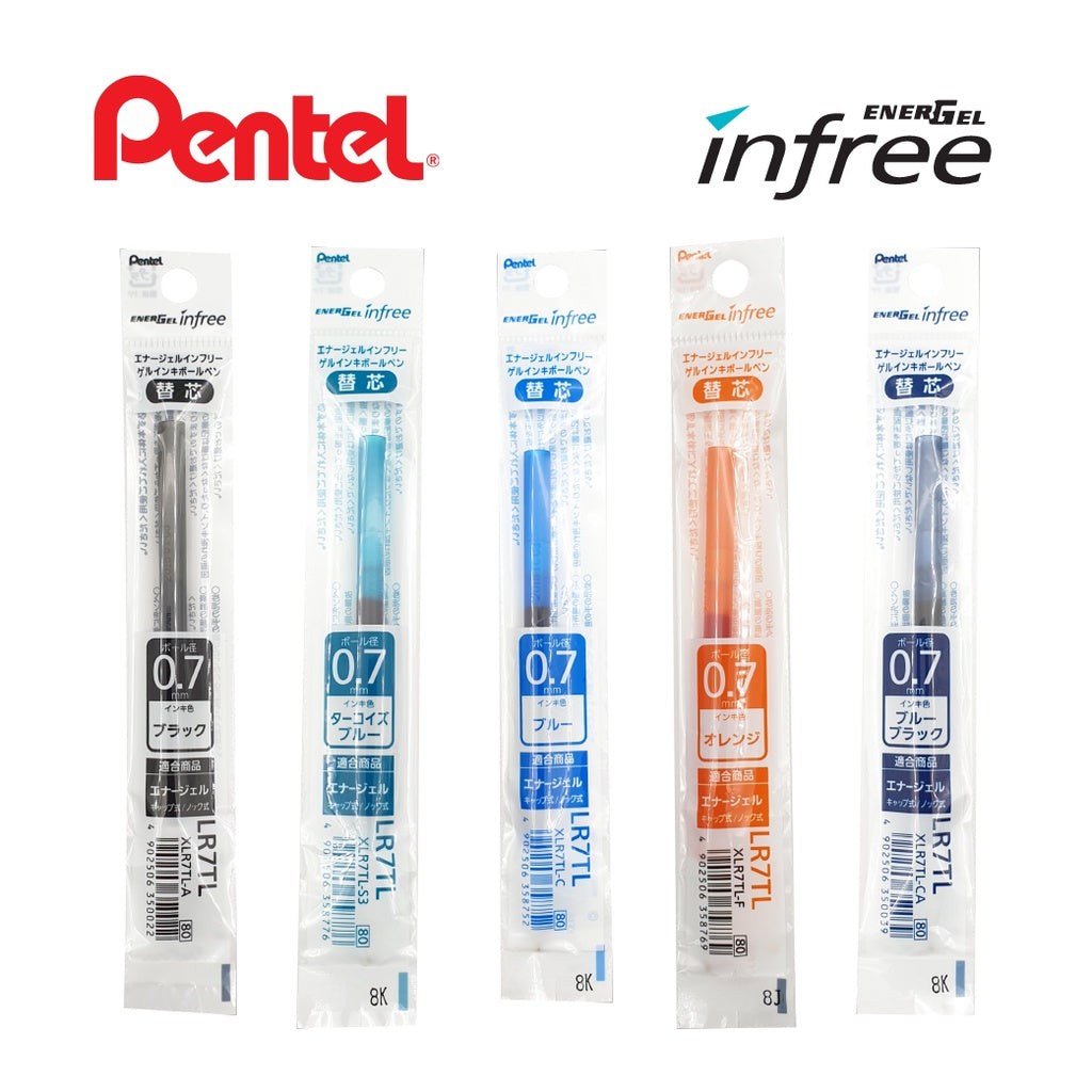Pentel Energel INFREE Refill Gel Ink - LRN5TL/LR7TL (0.5mm/0.7mm) - Multi Colours (1pc) /[RetailsON]