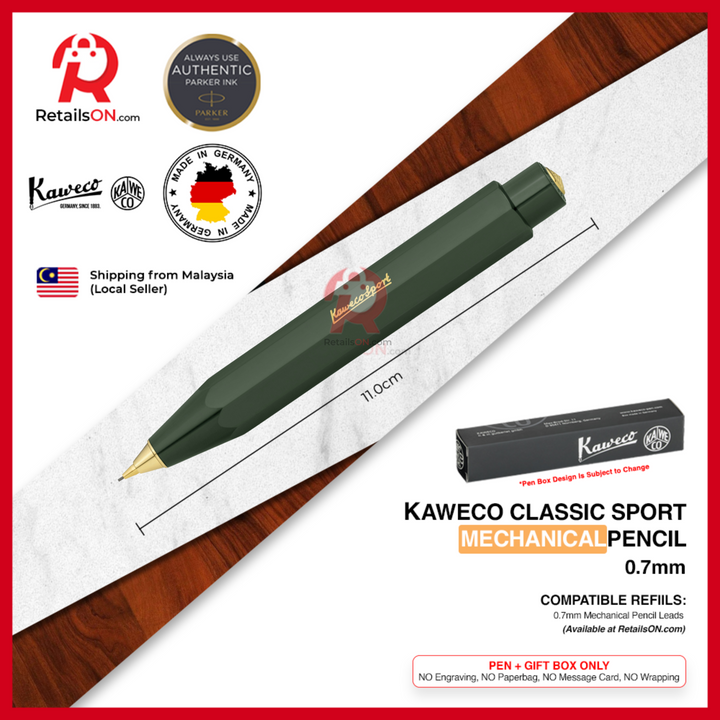 Kaweco Classic SPORT Mechanical Pencil - Green Gold Trim (0.7mm) / {ORIGINAL} / [RetailsON]