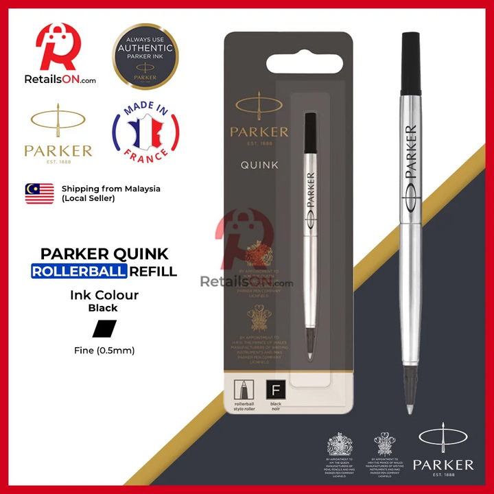 Parker QUINK Refill Rollerball - Black - (ORIGINAL) / [RetailsON]