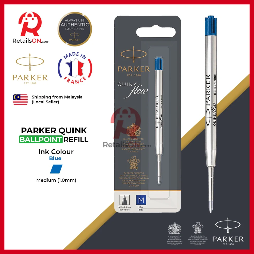 Parker Refill Ballpoint - Blue (Quinkflow) / Ball Point Pen Refill 1pc Blue (ORIGINAL)