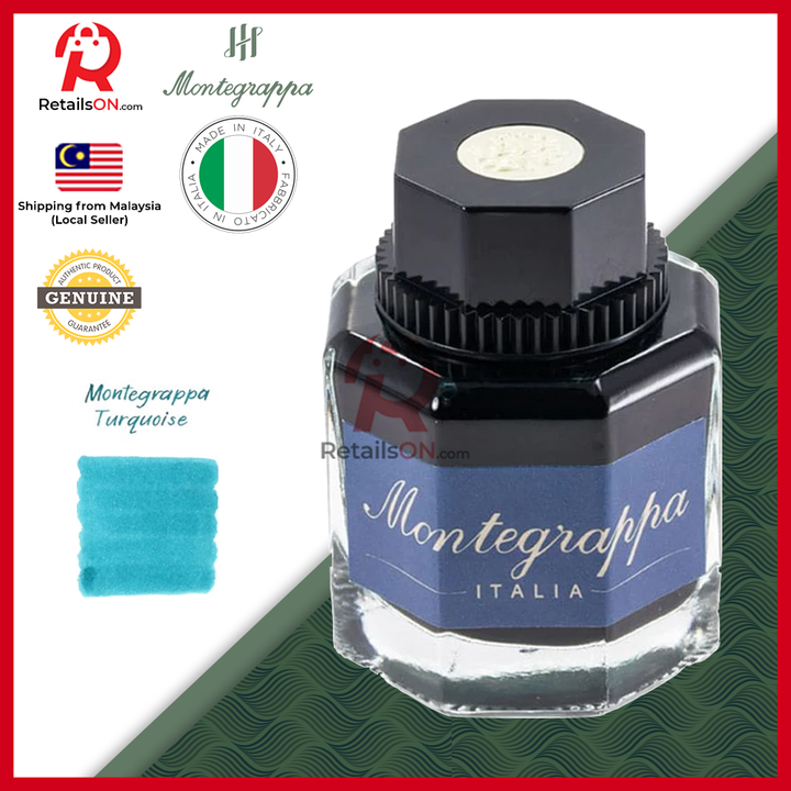 Montegrappa Ink Bottle - Turquoise - 42ml | Fountain Pen Ink Bottle (ORIGINAL)