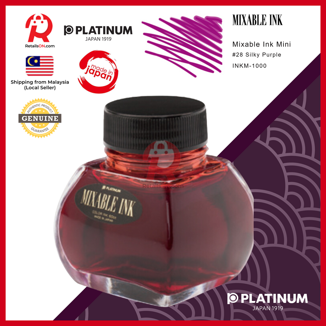 Platinum Ink Bottle Mixable 60ml - #28 Silky Purple / Fountain Pen Ink Bottle 1pc (ORIGINAL) / [RetailsON]