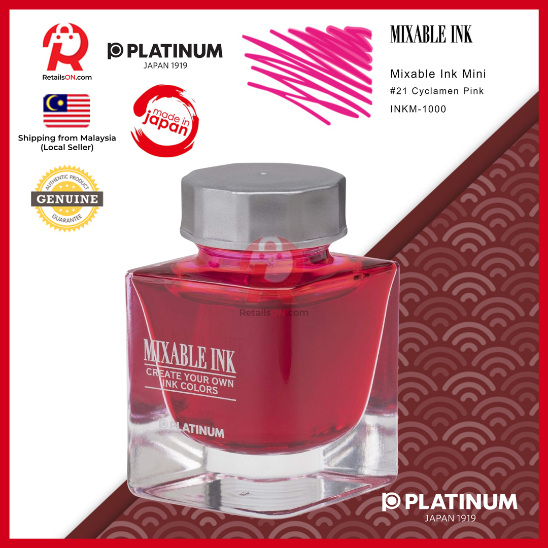 Platinum Ink Bottle Mixable 20ml - #21 Cyclamen Pink / Fountain Pen Ink Bottle 1pc (ORIGINAL) / [RetailsON]