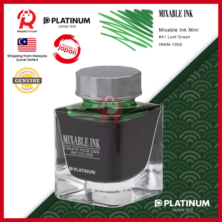 Platinum Ink Bottle Mixable 20ml - #41 Leaf Green / Fountain Pen Ink Bottle 1pc (ORIGINAL) / [RetailsON]