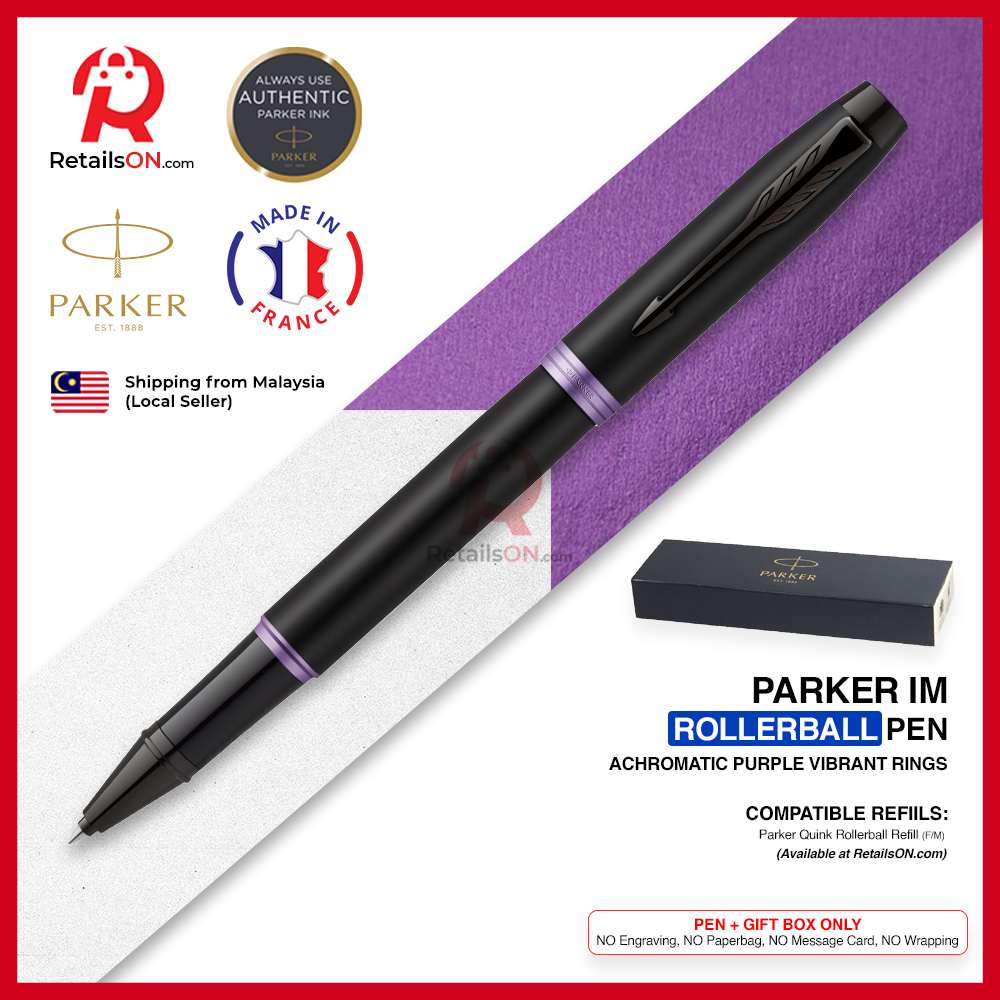 Parker IM Rollerball Pen - Vibrant Rings - Amethyst Purple (with Black - Medium (M) Refill) / {ORIGINAL} / [RetailsON]
