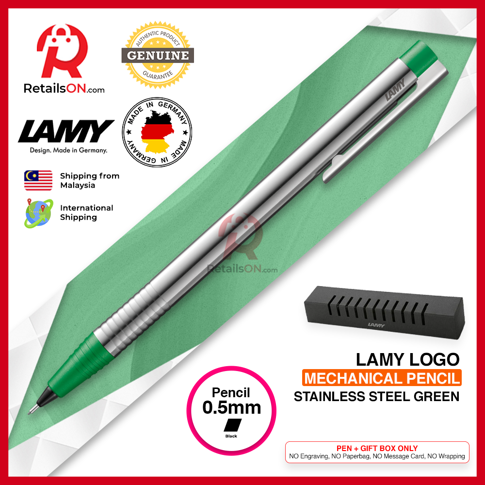 Lamy Logo Mechanical Pencil - Steel Green 0.5mm / {ORIGINAL, Made in Germany} / [RetailsON]