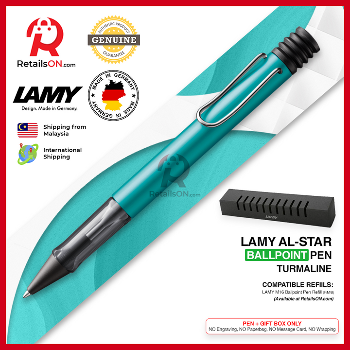 Lamy AL-star Ballpoint Pen - Turmaline (with Black - Medium (M) Refill) / {ORIGINAL, Made in Germany} / [RetailsON]