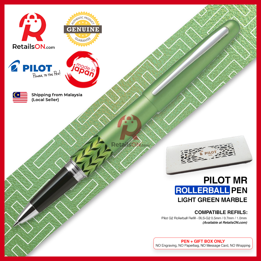 Pilot Metropolitan MR Rollerball Gel Pen - Light Green Marble - Refill Black (M) / using Pilot G2 Refill / {ORIGINAL}