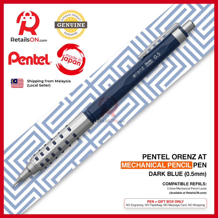 Pentel Orenz AT Mechanical Pencil - 0.5mm - Dark Blue / Dual Grip Made in Japan [RetailsON]