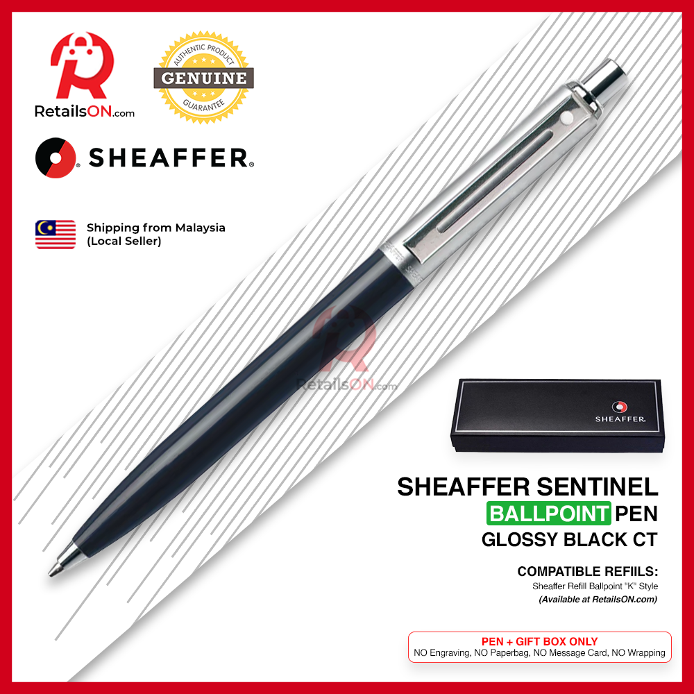 Sheaffer Sentinel Ballpoint Pen - Black CT (with Black - Medium (M) Refill) / {ORIGINAL} / [RetailsON]