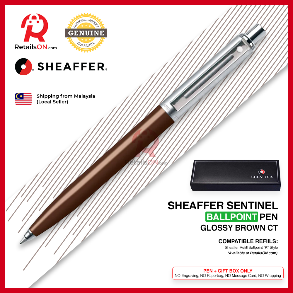 Sheaffer Sentinel Ballpoint Pen - Brown CT (with Black - Medium (M) Refill) / {ORIGINAL} / [RetailsON]