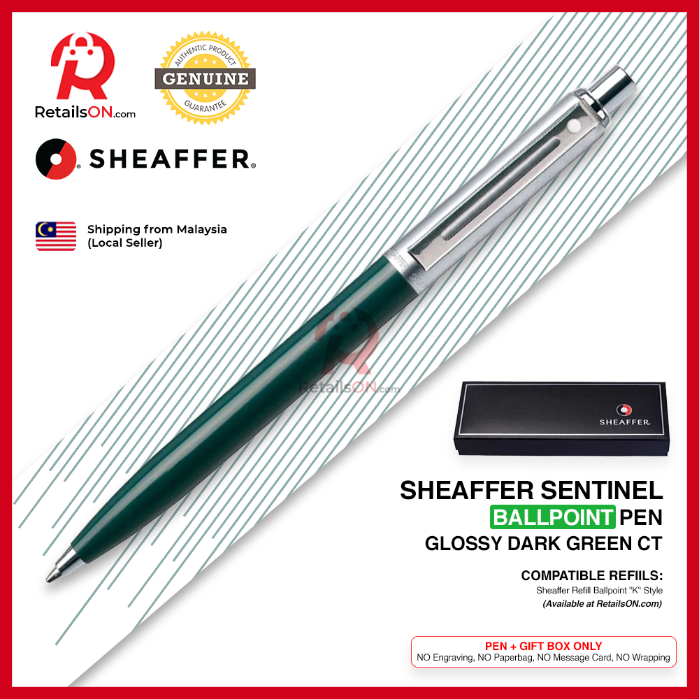 Sheaffer Sentinel Ballpoint Pen - Green CT (with Black - Medium (M) Refill) / {ORIGINAL} / [RetailsON]