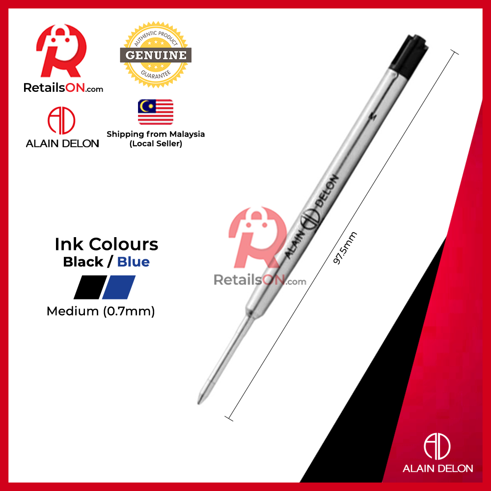 Alain Delon Refill for Ballpoint Pens - Black [1pc] / [RetailsON]