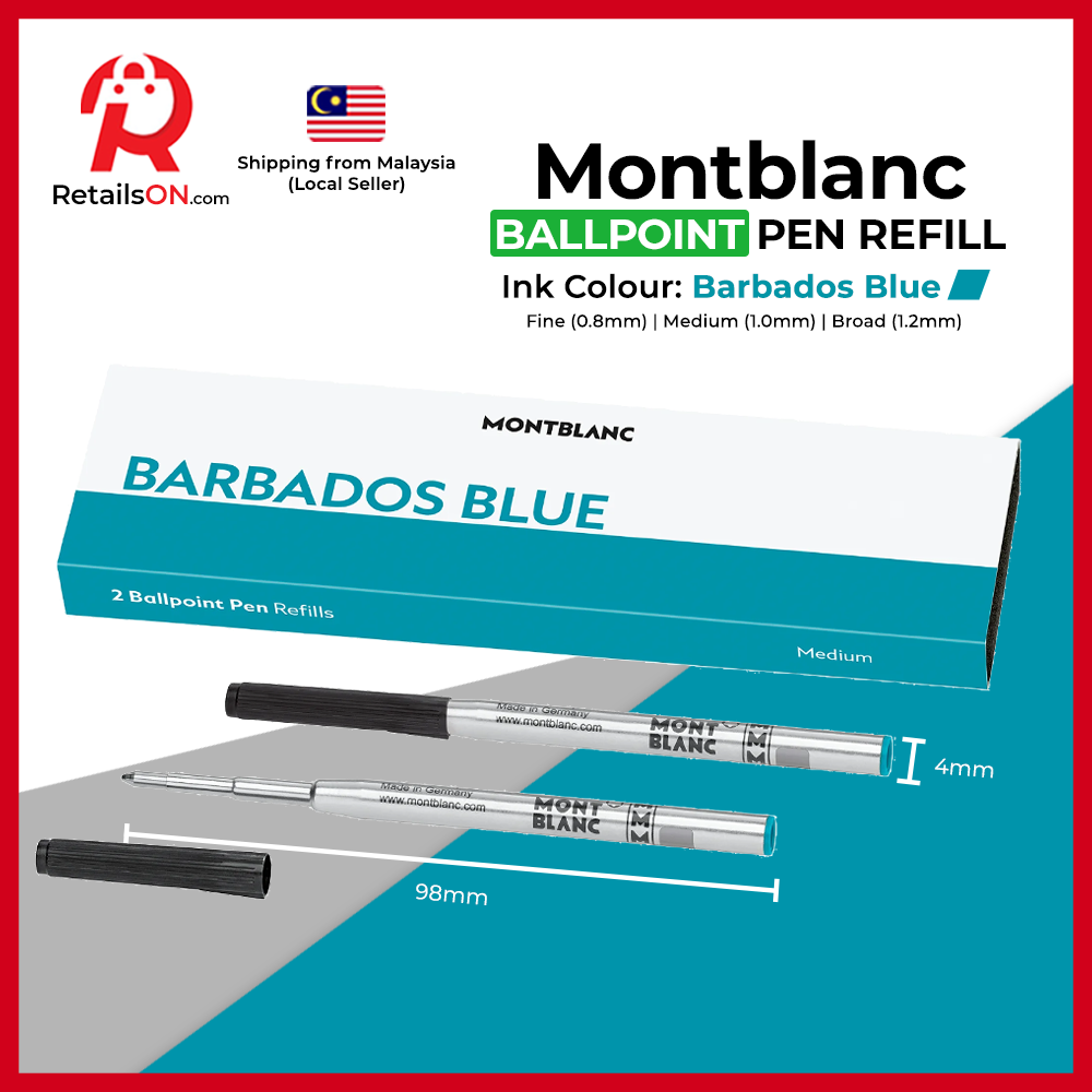 Montblanc Ballpoint Refill (2 Per Pack) - Barbados Blue