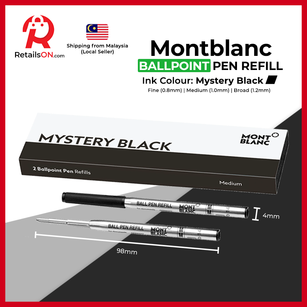 Montblanc Ballpoint Pen Refill (2 Per Pack) Mystery Black