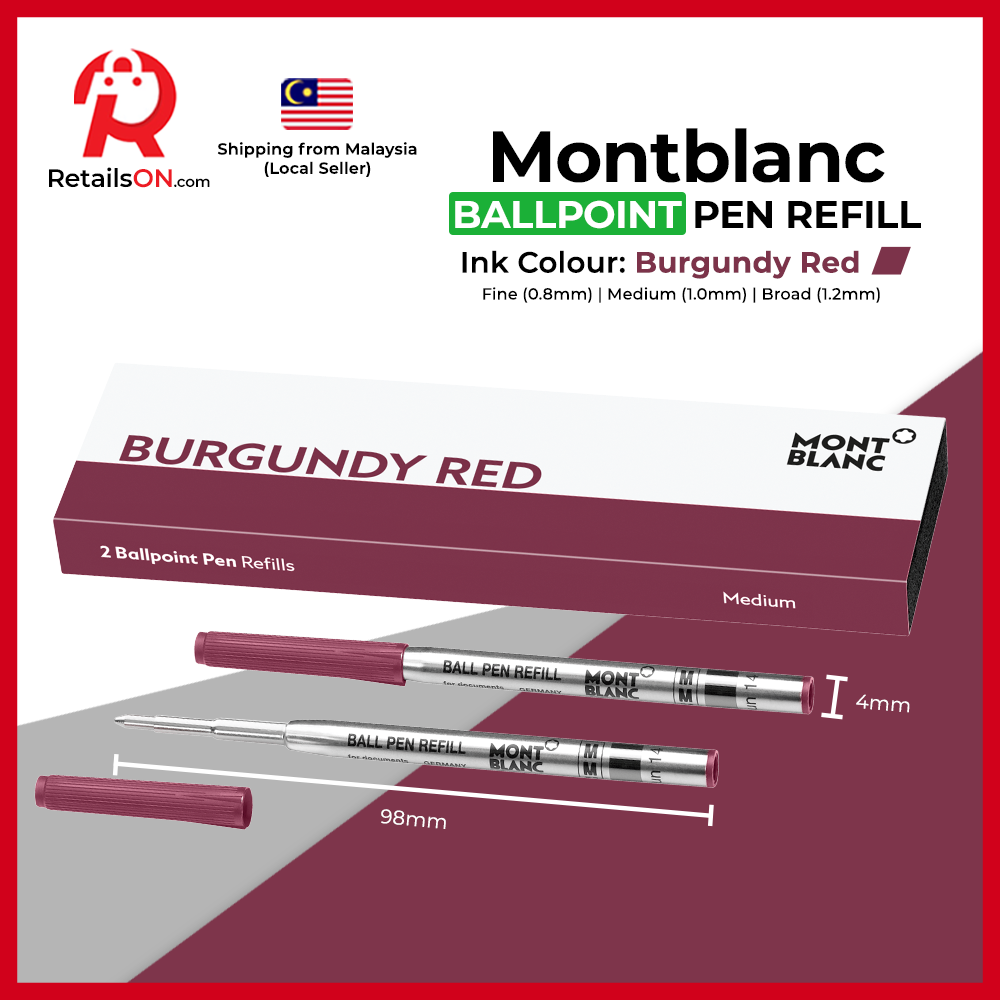 Montblanc Ballpoint Refill (2 Per Pack) - Burgundy Red