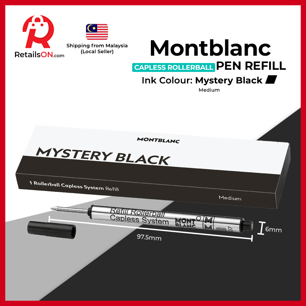 Montblanc Capless System Rollerball Refill - Mystery Black - Medium (M) [1pc]