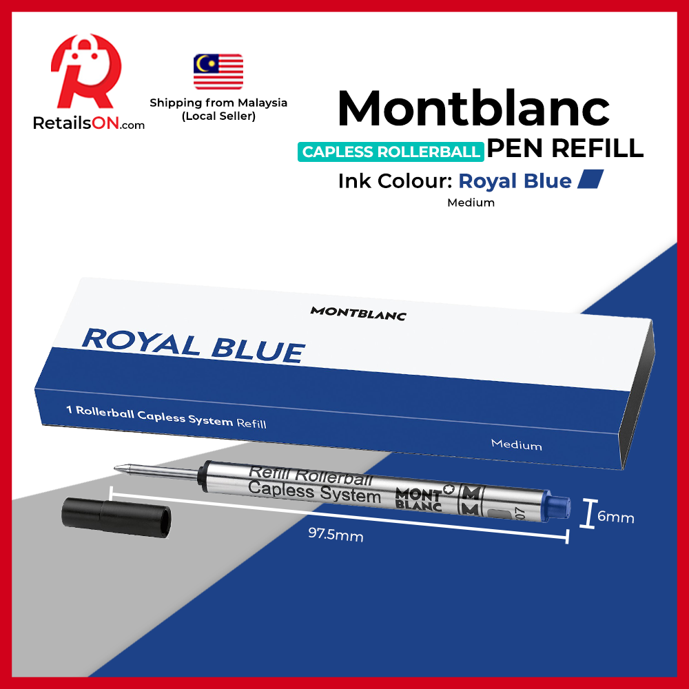 Montblanc Capless System Rollerball Refill - Royal Blue - Medium (M) [1pc]