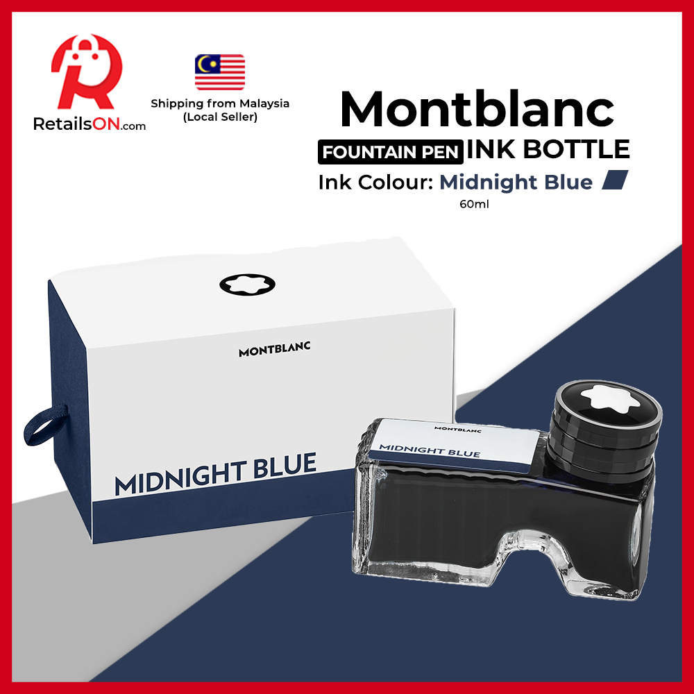 Montblanc Ink Bottle 60ml - Midnight Blue / Fountain Pen Ink Bottle Blue Black