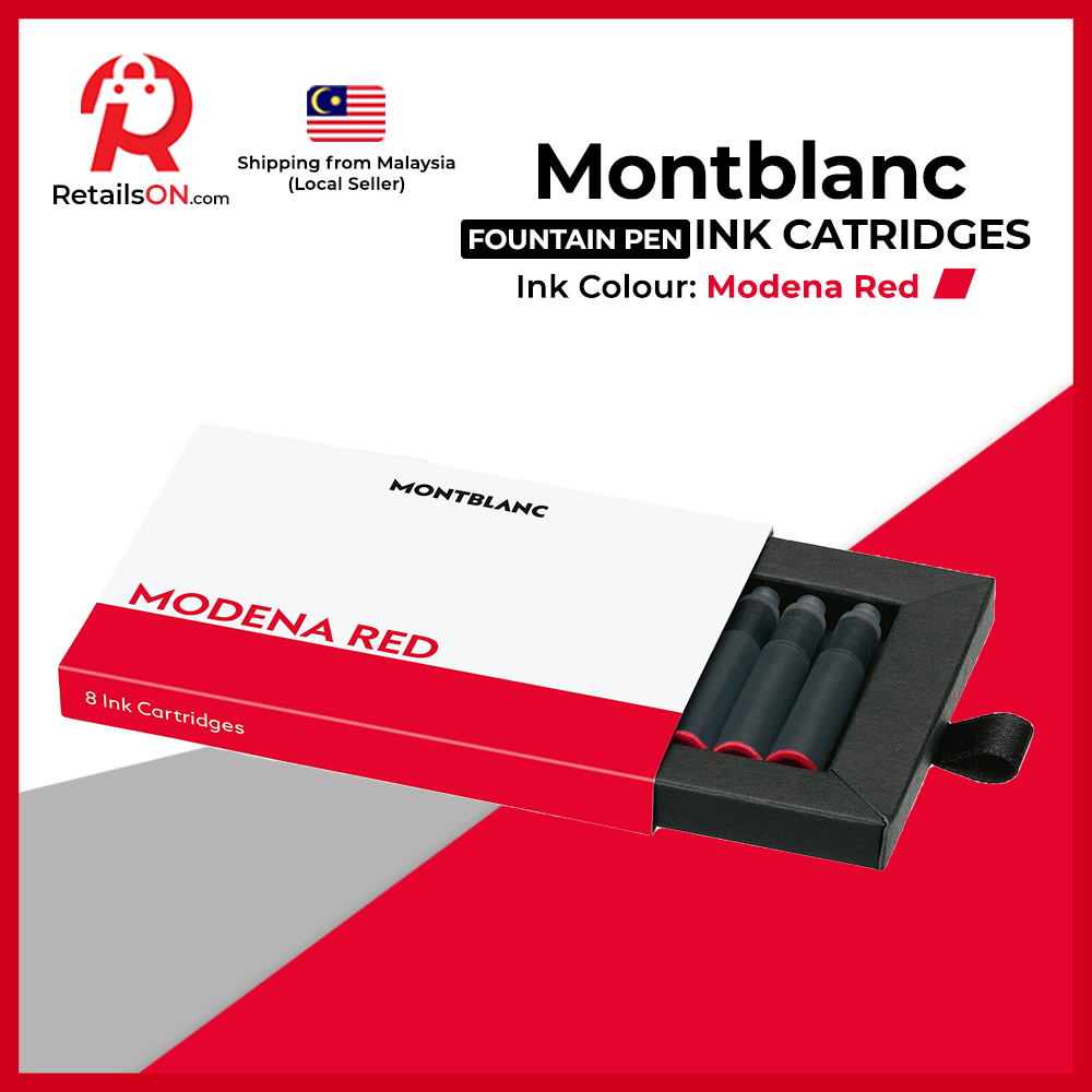 Montblanc Fountain Pen Ink Cartridges (8 Per Pack) - Modena Red / Standard Fountain Pen Ink Cartridge