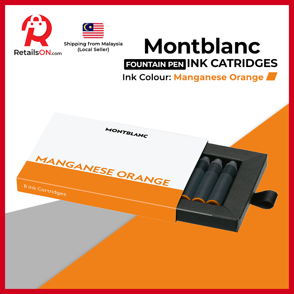 Montblanc Fountain Pen Ink Cartridges (8 Per Pack) - Manganese Orange / Standard Fountain Pen Ink Cartridge