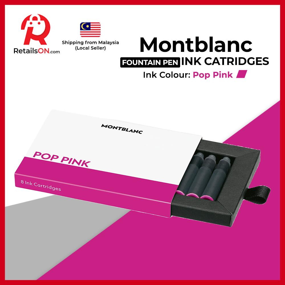 Montblanc Fountain Pen Ink Cartridges (8 Per Pack) - Pop Pink / Standard Fountain Pen Ink Cartridge