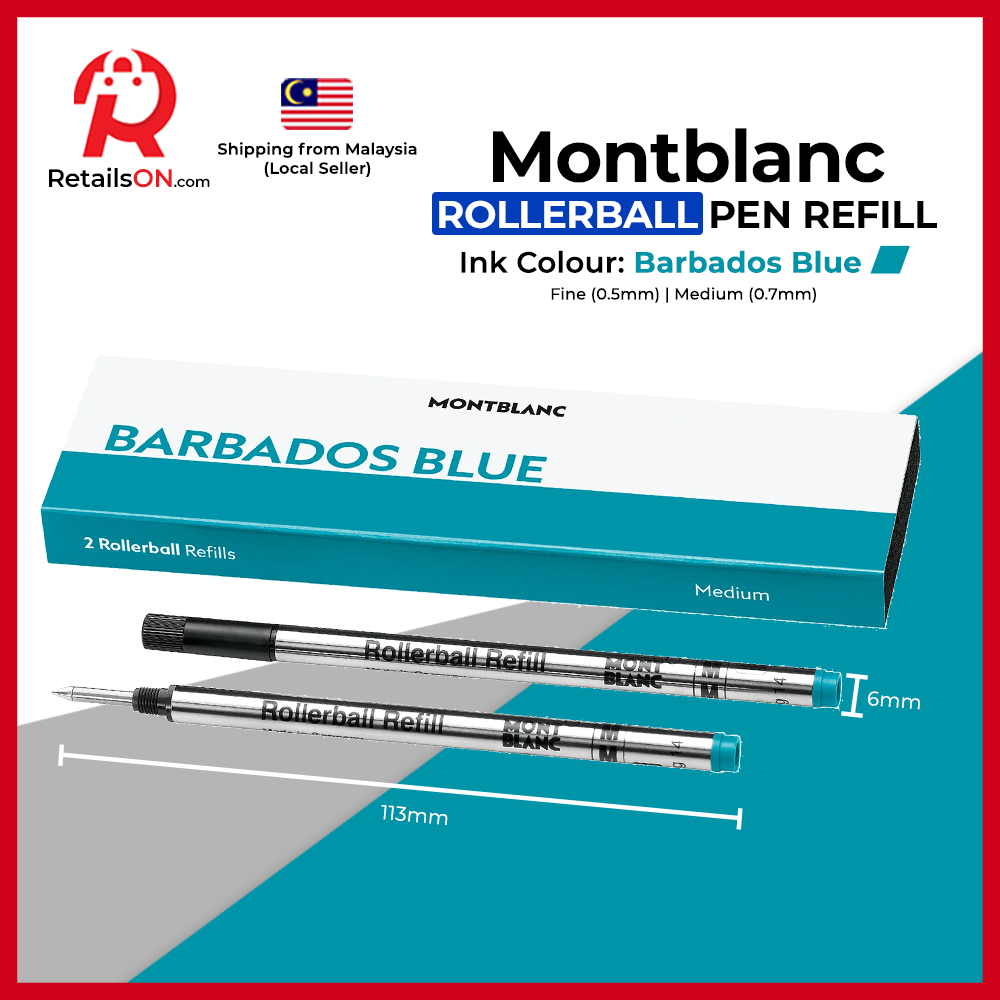 Montblanc Rollerball Refill (2 Per Pack) - Barbados Blue