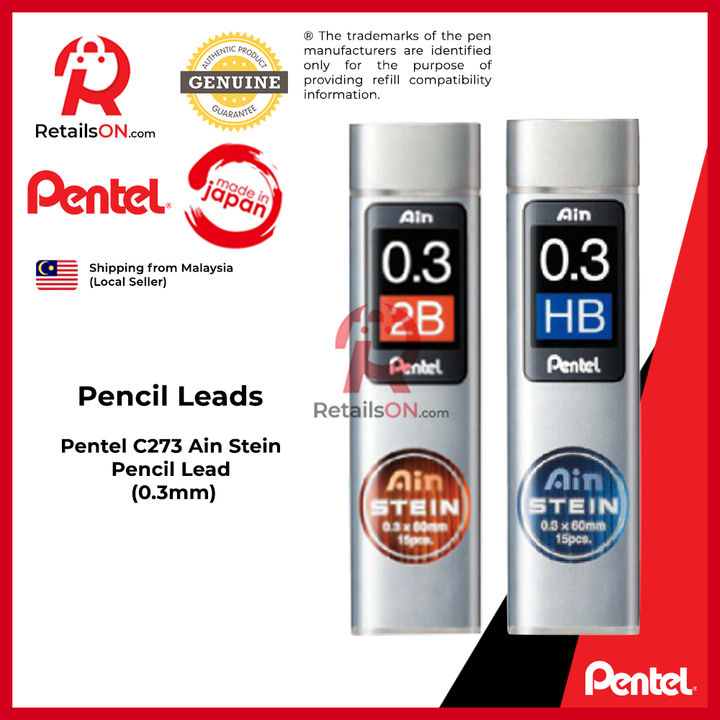 Pentel Ain Stein Pencil Lead - C273 (0.3mm) / Mata Pensil 1pc (ORIGINAL)