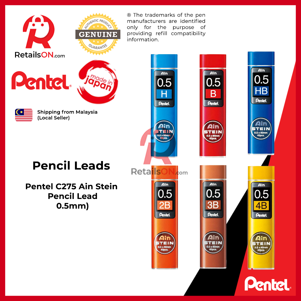 Pentel Ain Stein Pencil Lead - C275 (0.5mm) / Mata Pensil 1pc (ORIGINAL)