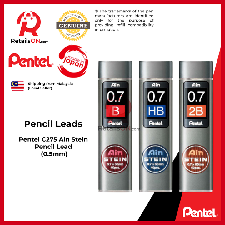 Pentel Ain Stein Pencil Lead - C277 (0.7mm) / Mata Pensil 1pc (ORIGINAL)