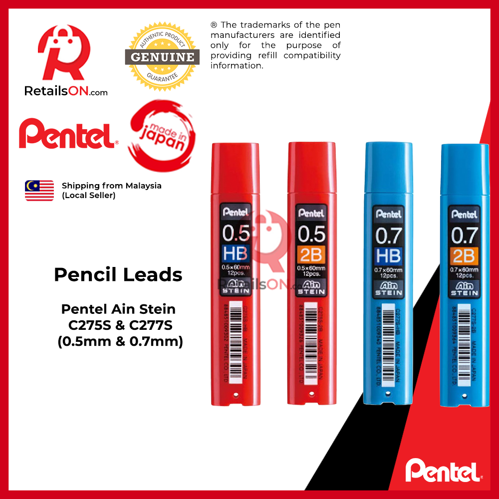 Pentel Ain Stein Pencil Lead - C275S & C277S (0.5mm & 0.7mm) / Mata Pensil 1pc (ORIGINAL)