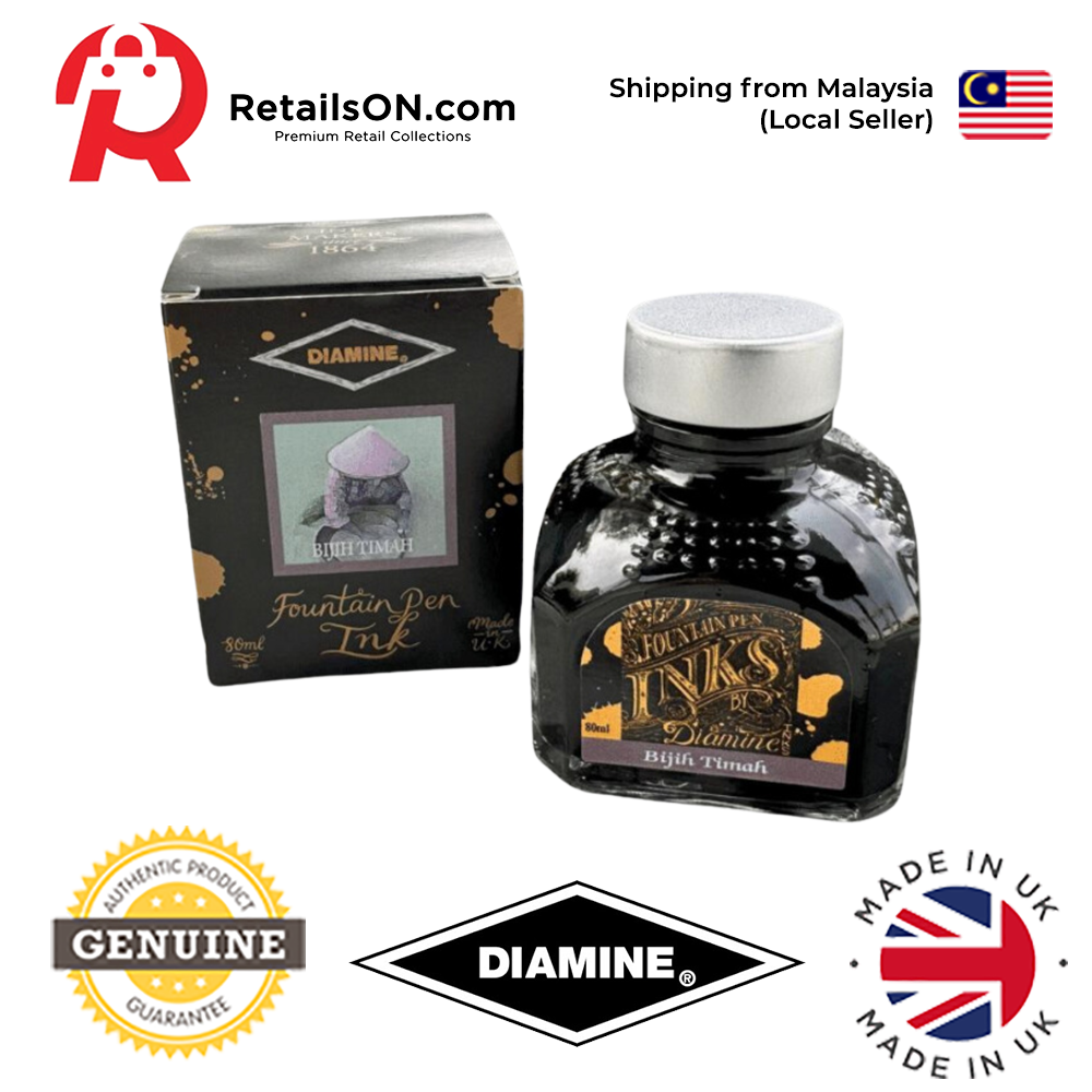 Diamine Ink Bottle (80ml) - Bijih Timah / Fountain Pen Ink Bottle 1pc (ORIGINAL) / [RetailsON]