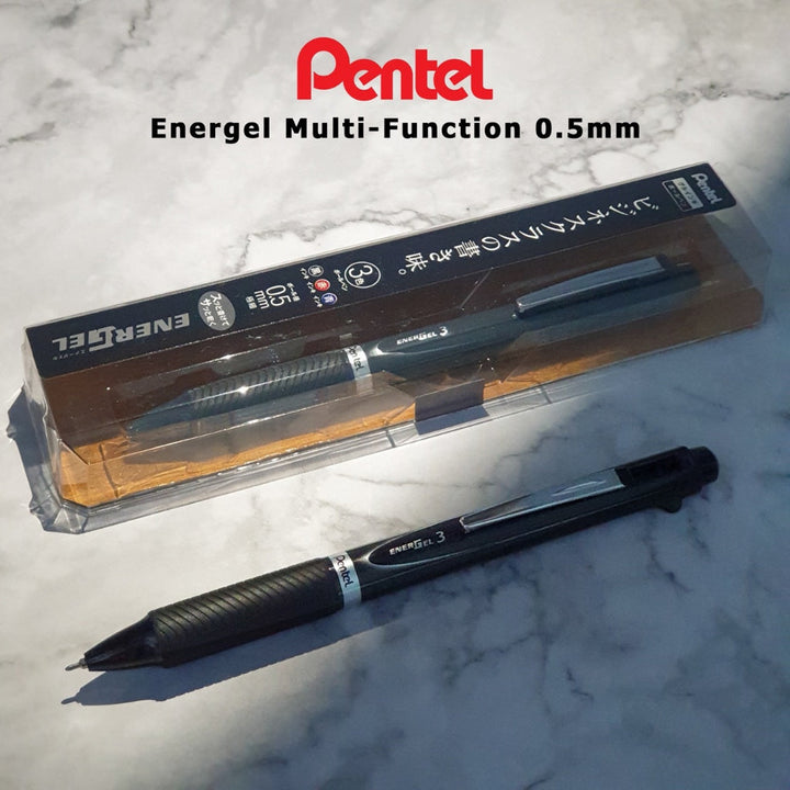 Pentel Energel Multifunction Pen (3 IN 1) - 0.5mm - Dark Blue / 3 Colours Gel Pen / {ORIGINAL} / [RetailsON]