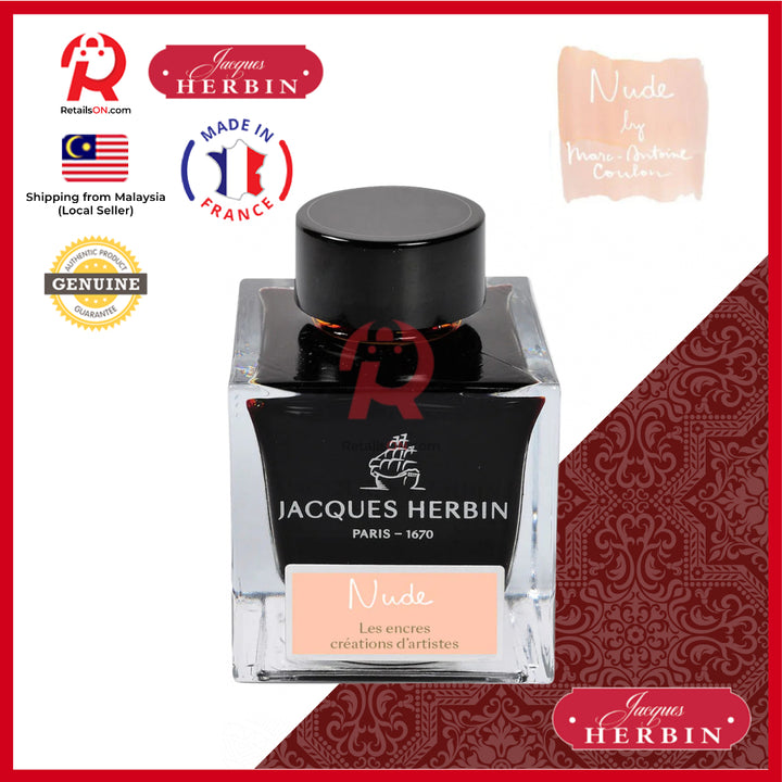 Jacques Herbin Ink Bottle - 50ml Fountain Pen - Nude by Marc Antoine Coulon "Artists" Beige / [RetailsON x J.Herbin]