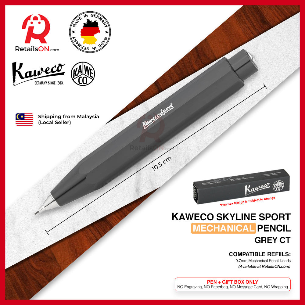Kaweco Skyline SPORT Mechanical Pencil - Grey Chrome Trim (0.7mm) / {ORIGINAL} / [RetailsON]