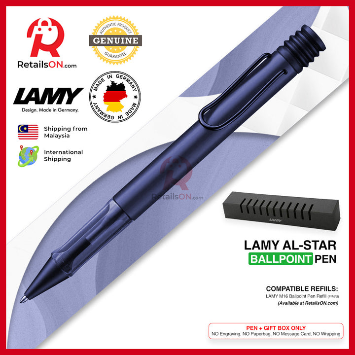 Lamy AL-star Ballpoint Pen - Dark Dusk Purple (with Black - Medium (M) Refill) / {ORIGINAL, Made in Germany} / [RetailsON]
