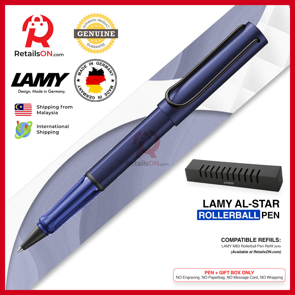 Lamy AL-star Rollerball Pen - Dark Dusk Purple (with Black - Medium (M) Refill) / {ORIGINAL, Made in Germany} / [RetailsON]