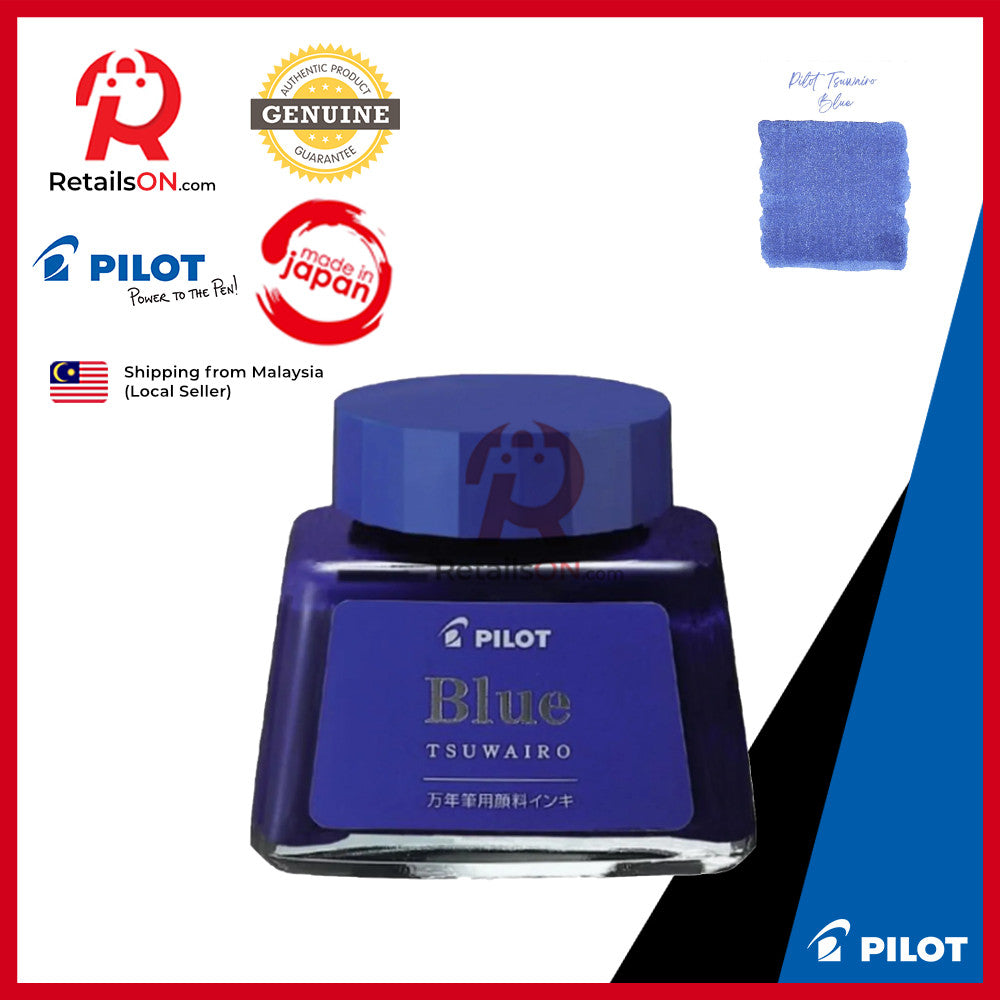 Pilot Fountain Pen Ink Bottle 30ml - Tsuwairo Pigment - Blue / 1pc (ORIGINAL)