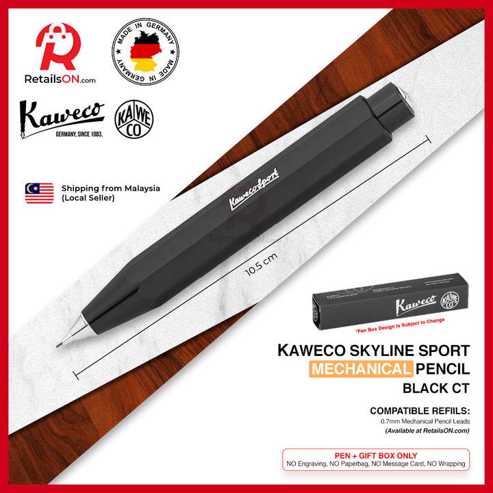 Kaweco Skyline SPORT Mechanical Pencil - Black Chrome Trim (0.7mm) / {ORIGINAL} / [RetailsON]