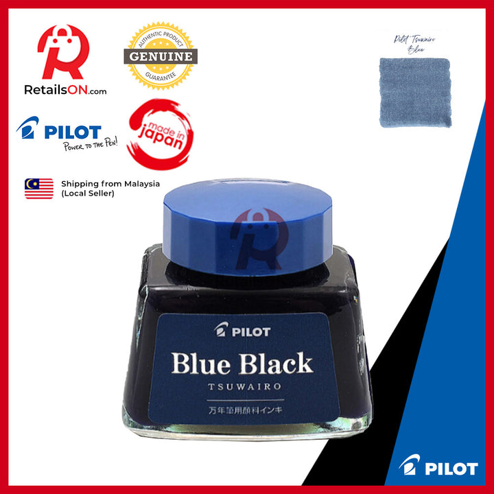 Pilot Fountain Pen Ink Bottle 30ml - Tsuwairo Pigment - Blue Black / 1pc (ORIGINAL)