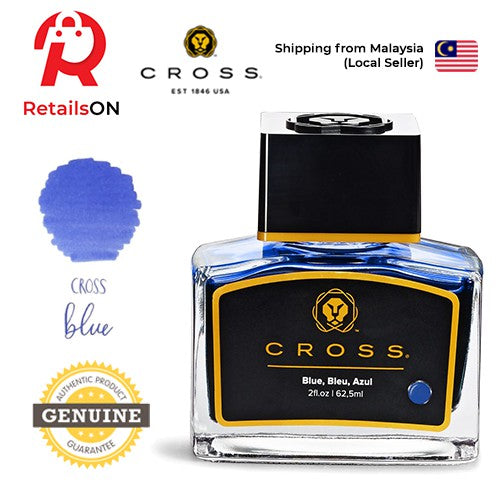 CROSS Refill Fountain Pen 62.5ml Ink Bottle - Blue / Fountain Pen Ink Bottle 1pc (ORIGINAL) - RetailsON.com (Premium Retail Collections)