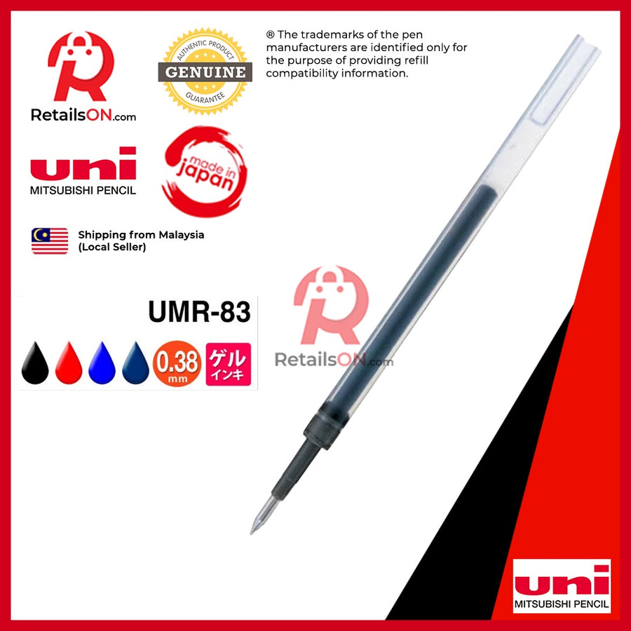 Mitsubishi Uni-ball Refill - Signo Gel - UMR-83E (0.38 mm) - Multi Colours (1pc) / Uniball Uni /[RetailsON] - RetailsON.com (Premium Retail Collections)