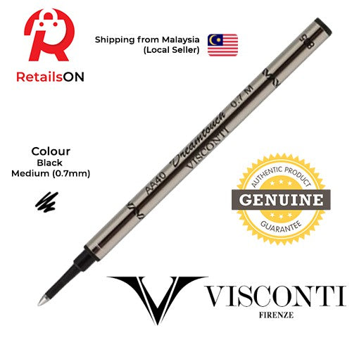 Visconti Refill Rollerball AA40 - 0.7mm Medium (M) - Black | Dreamtouch Roller ball Pen Refill (ORIGINAL) - RetailsON.com (Premium Retail Collections)